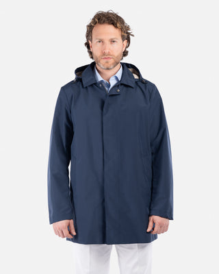 Impermeabile Tecnico Blu con Cappuccio