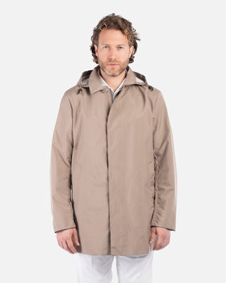 Impermeabile Tecnico Beige con Cappuccio