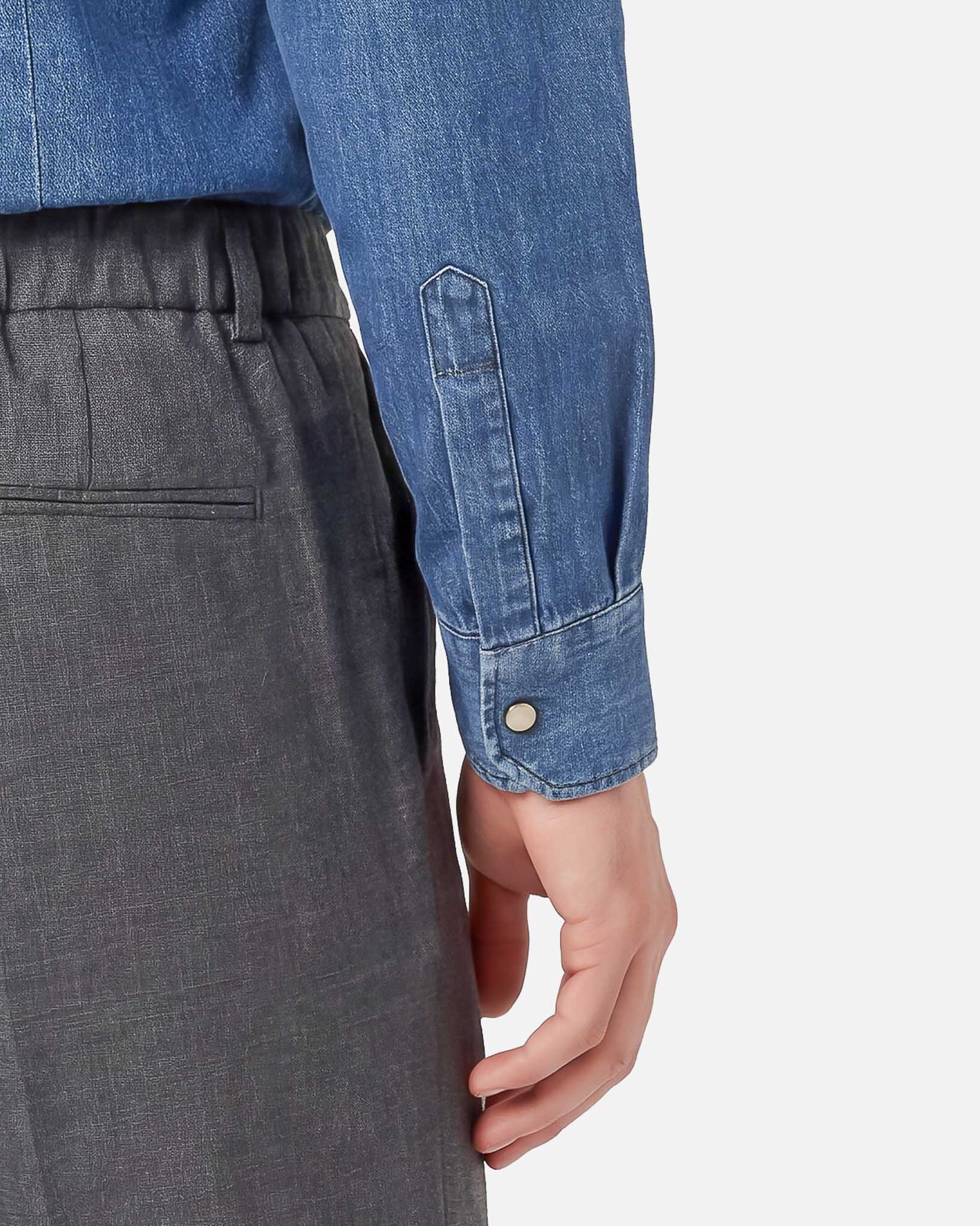 Camicia Texana in Denim Lavato