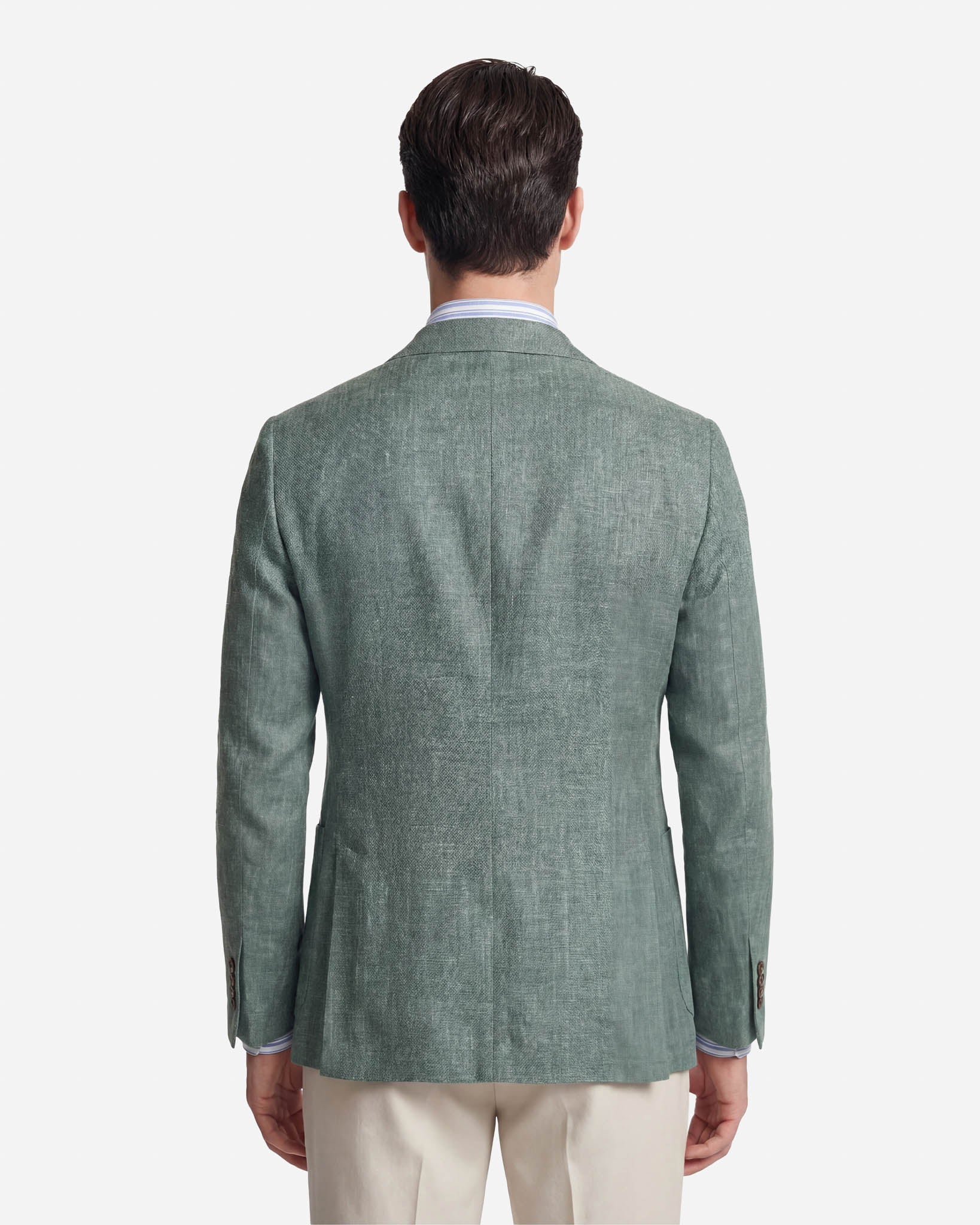 Giacca Sartoriale in Seta, lino e Cotone Verde